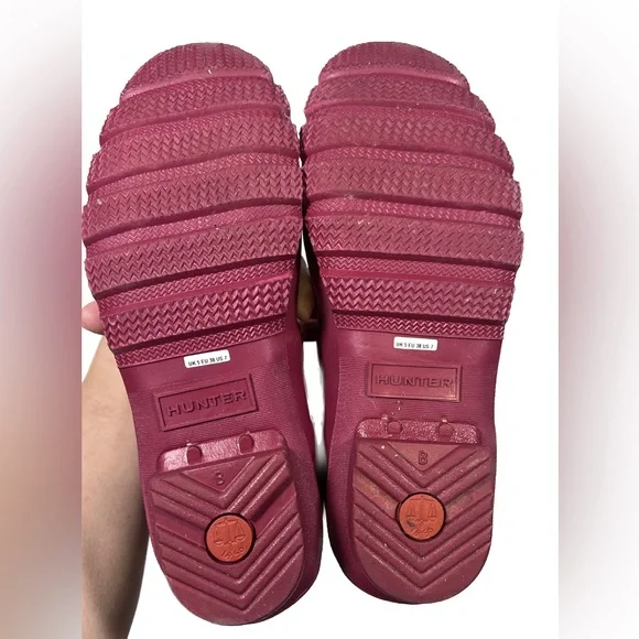 Hunter original short nebula women’s rain boot iridescent hayes burgundy size 7 - Picture 6 of 9